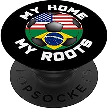Brazil Football Roots US Flag Home On Black Phone Grip
