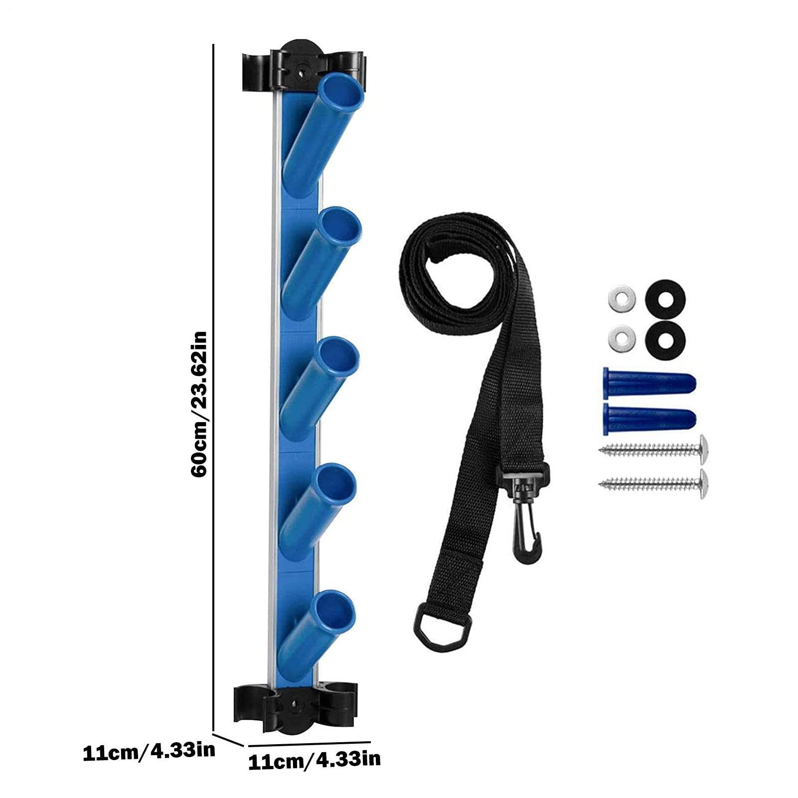 Pool Tool Organizer – 23.62 Inch Swimming Pool Storage Rack | Aluminum Vacuum Hose Storage – Holds Up to 5 Cleaning Accessories & 2 Poles Keeps Pools Area Tidy & Resistant to Outdoor Córrosion