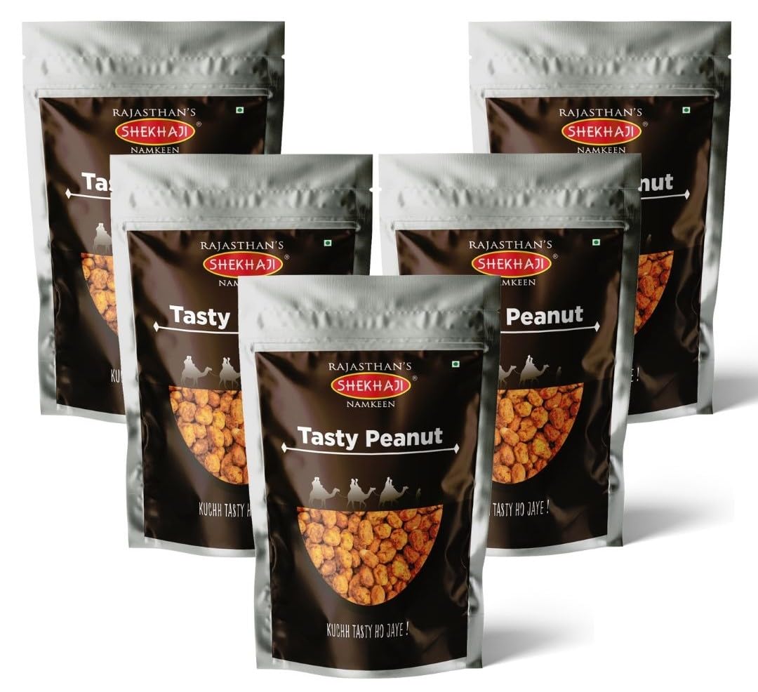 Shekhaji Tasty Spicy Coated Peanuts, 1kg | Crunchy Healthy Masala Coated Peanuts | Perfect Tea Snacks | Combo Pack of 5, 200Gm Each) (B016Q325ZM) Amazon Price History, Amazon Price Tracker