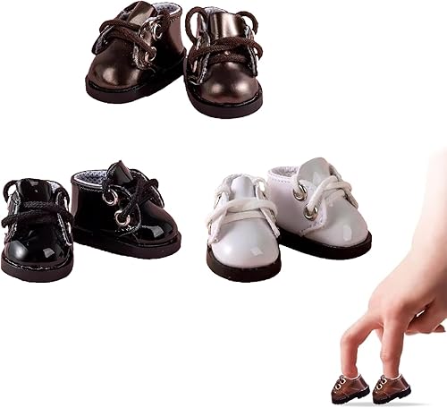 Miniatura 1 de 3 pares de zapatos de gnomo, lindos zapatos de elfo, zapatos de cuero sintético para diapasón de dedos, zapatos de muñeca BJD de 18 utilizados como