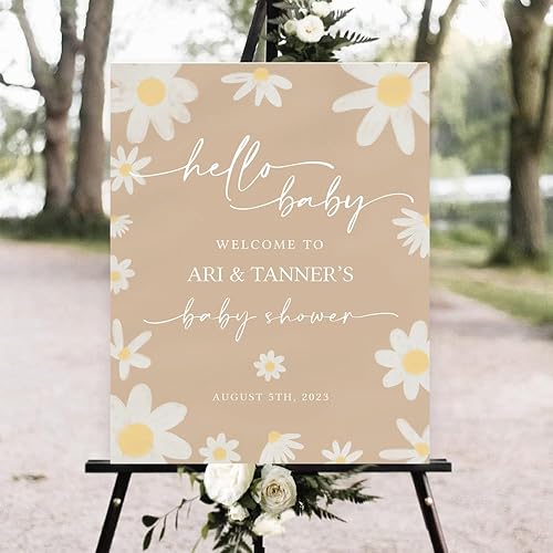 Letrero de baby shower, letrero personalizado para baby shower, letrero de patio para baby shower, decoraciones florales para baby shower, letrero