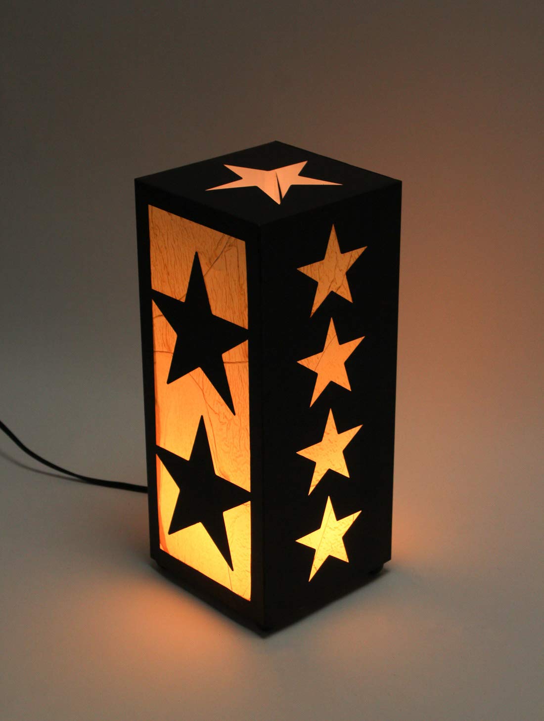 Lámpara Decorativa Star 212 – Madera De Roble, Negro, 33.5 X 9 X 53.5 Cm, Cable Con Interruptor