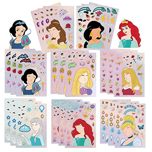 Cute Princesses Stickers 24Sheets Make Your Own Princess Stickers Make a Princess DIY Sticker Princesses Make a Face Sticker Teacher Rewards Art Craft Party Supplies