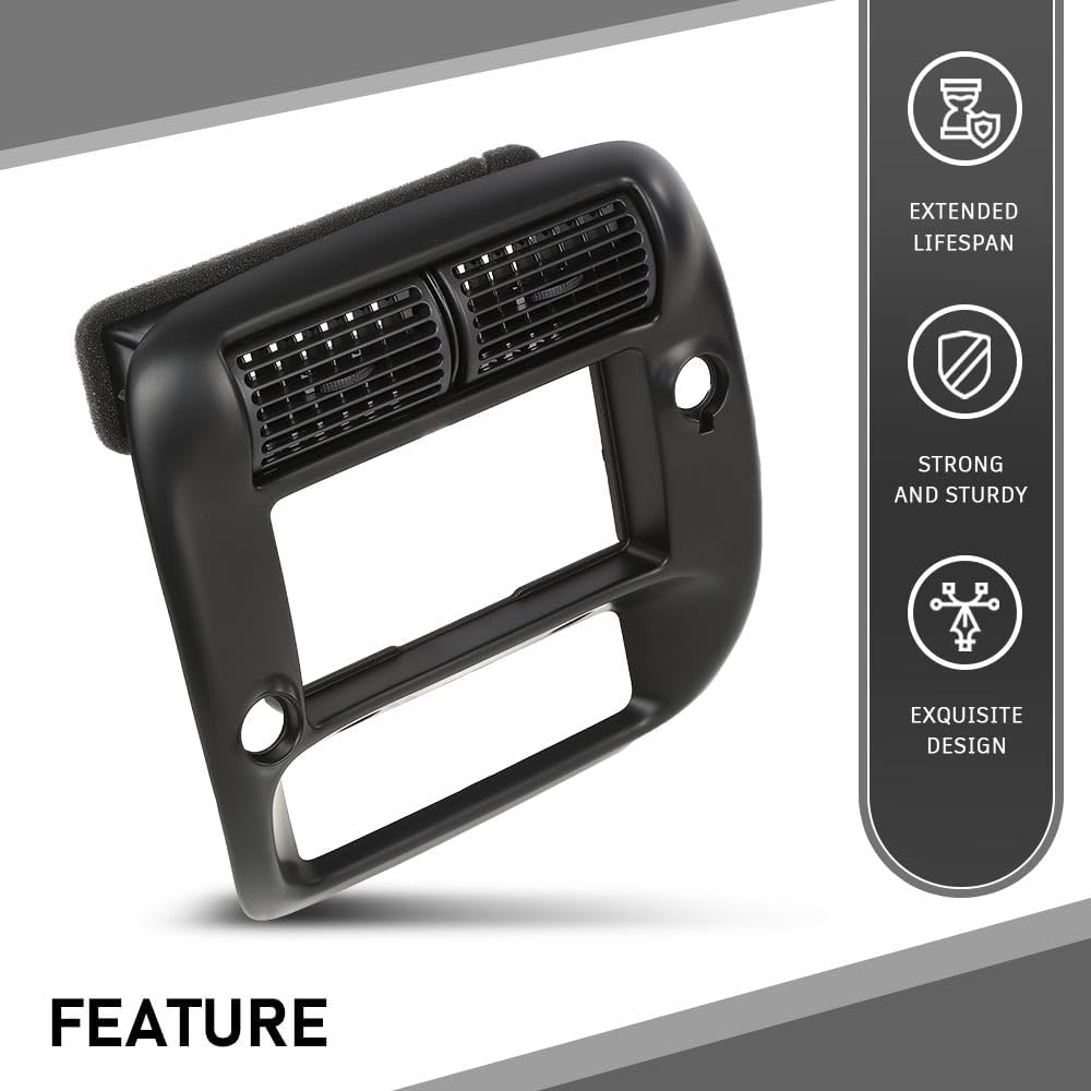 G-PLUS Center Dashboard Radio Panel AC Heater Vent Trim Compatible with Ford Ranger 1997-2006/Fit Ford Explorer 1997-2001/Fit 2WD Models w/o Fog Light Lamps & without Rear Window Wiper 5L5Z1004302JAA