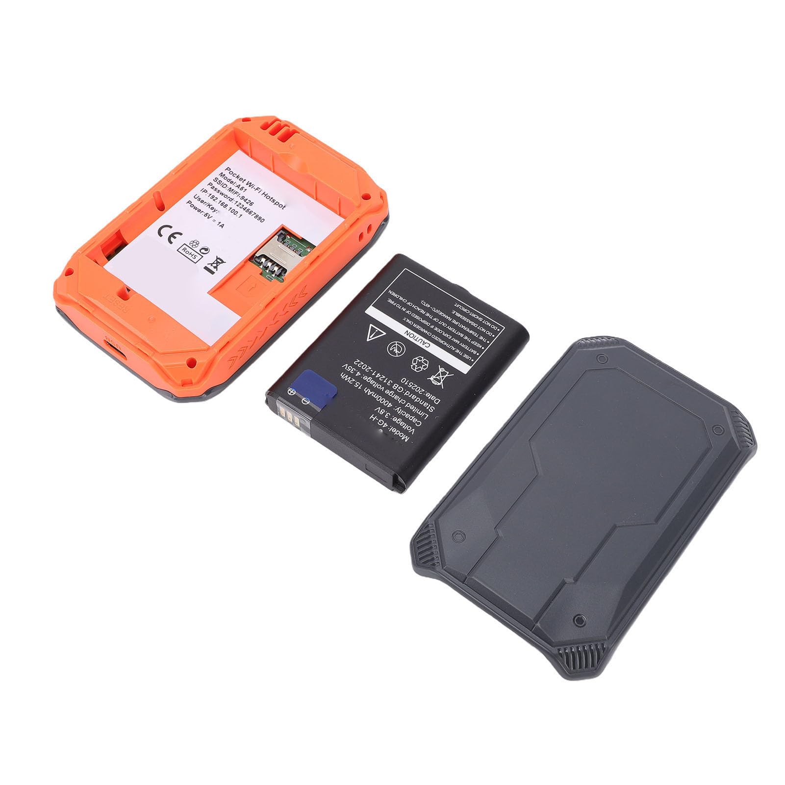 Cryfokt Router Hotspot Mobile, Velocità 300 Mbps Collega 8 Dispositivi Router Wi-Fi Portatile, 4G LTE con Slot per Scheda SIM Display LCD Batteria da 4000 MAh per Viaggi d'Affari