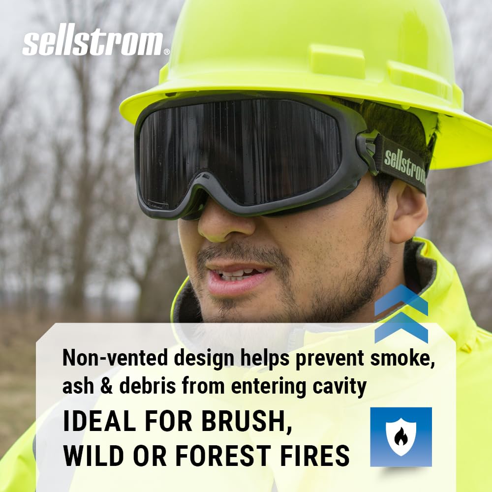 Sellstrom Odyssey II Wildland Fire Safety Goggles - Anti-Fog, Anti-Scratch Eye Protection Goggles for Men & Women - FR Strap, fits over Glasses, ANSI Z87.1 - Image 2