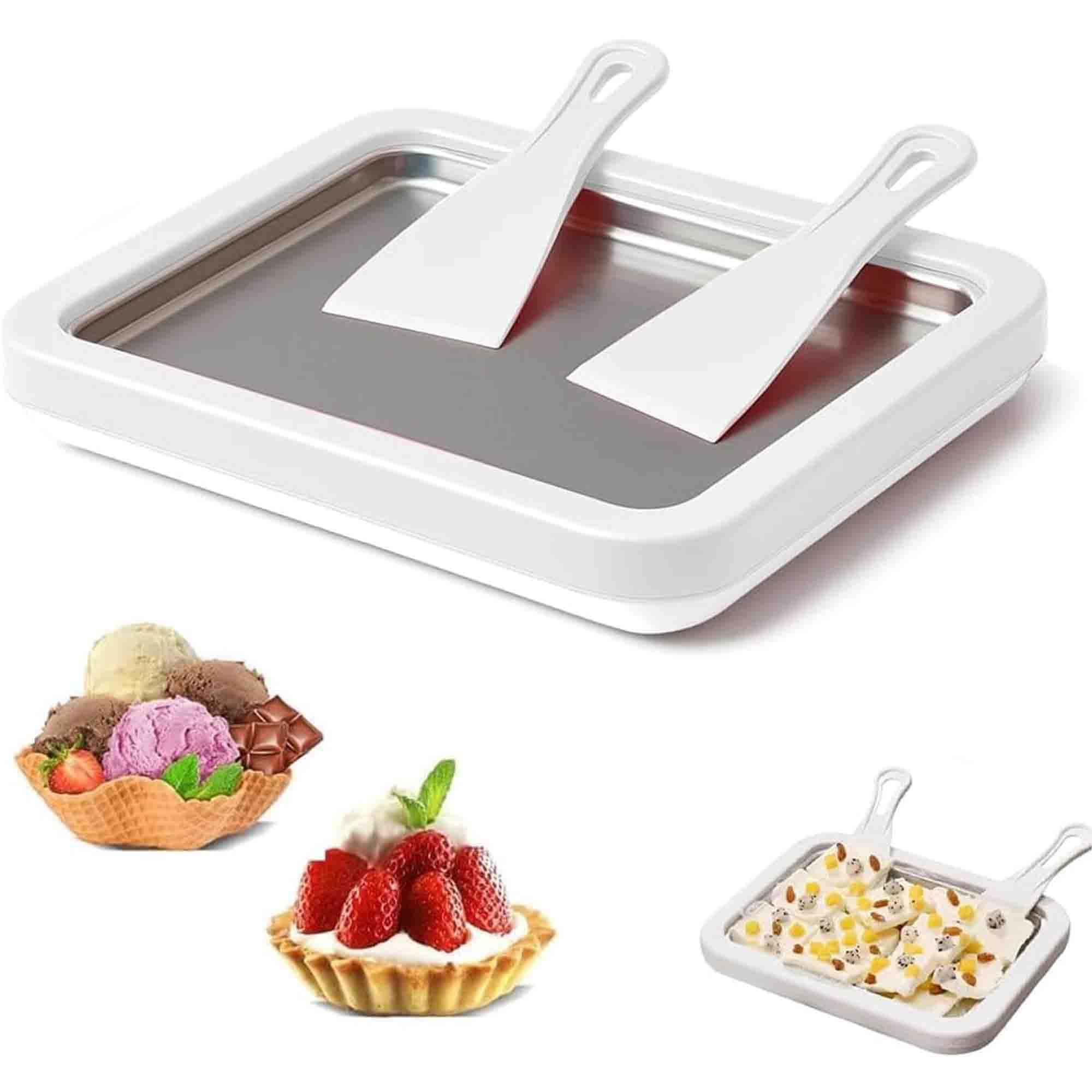 Machine à glace instantanée à plaque multifonctionnelle avec double racloirs
