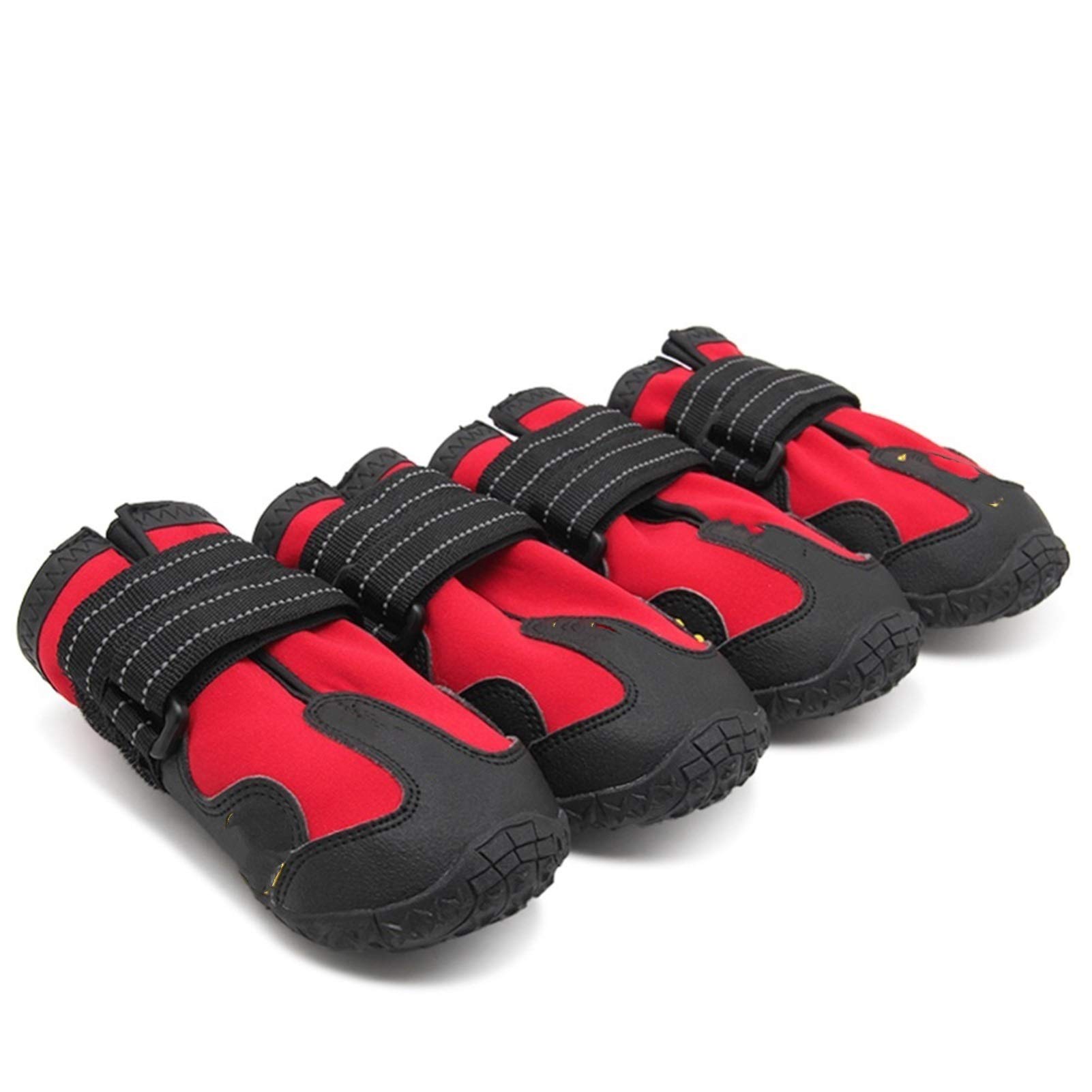 Hundeschuhe Hundeschuhe wasserdichte Anti-Rutsch-Regenstiefel Warmschnee für kleine mittelgroße Pet Sporttraining 303 (Color : Neon Yellow, Size : 6 (widest 6.4CM))