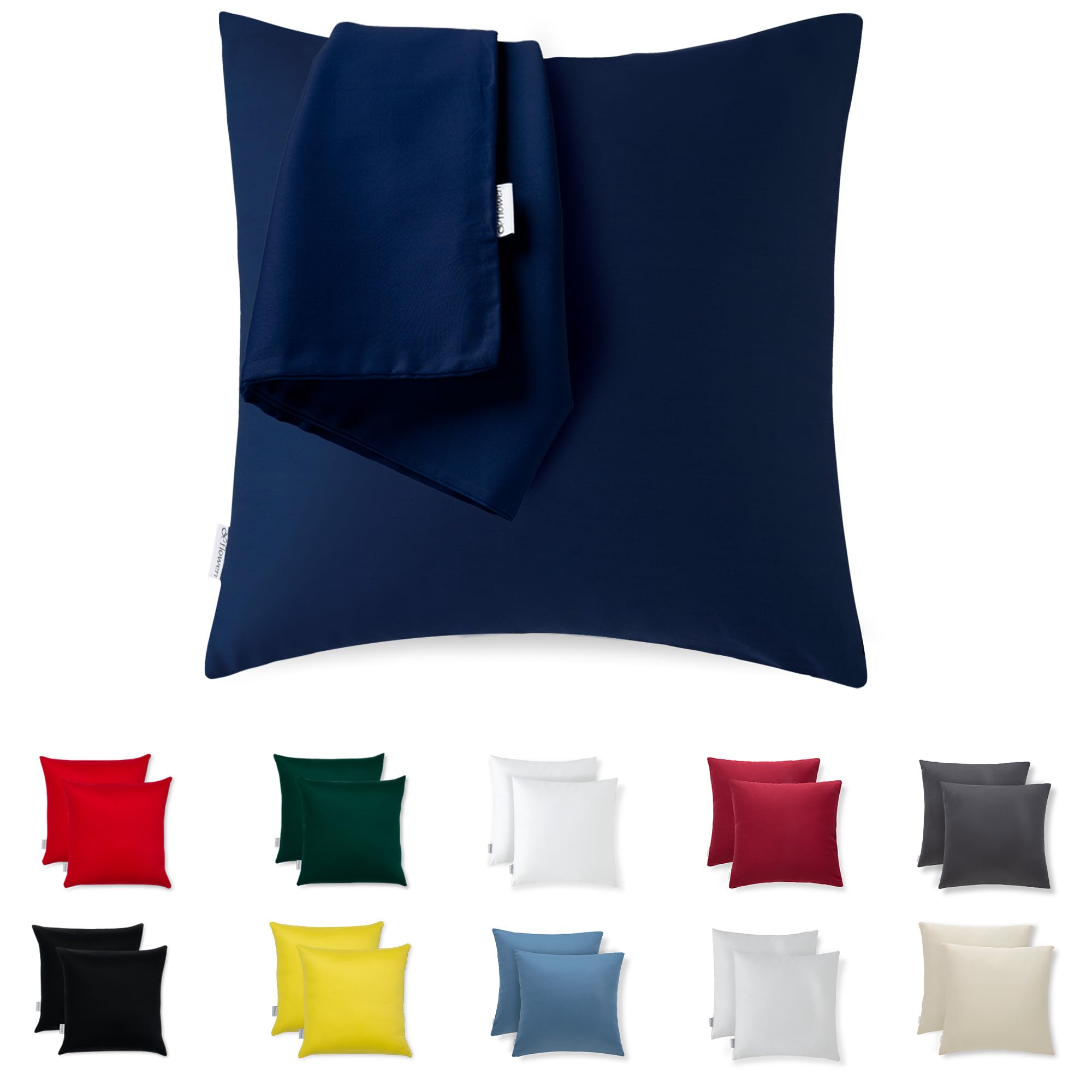 Flowen Federe Cuscini Divano 40x40 Set da 2 Copricuscini in Microfibra Fodere Lavabili e Resistenti 40 x 40 cm Tessuto 100% Poliestere Traspirante Anallergico Antiacaro Ideali per Arredo Casa