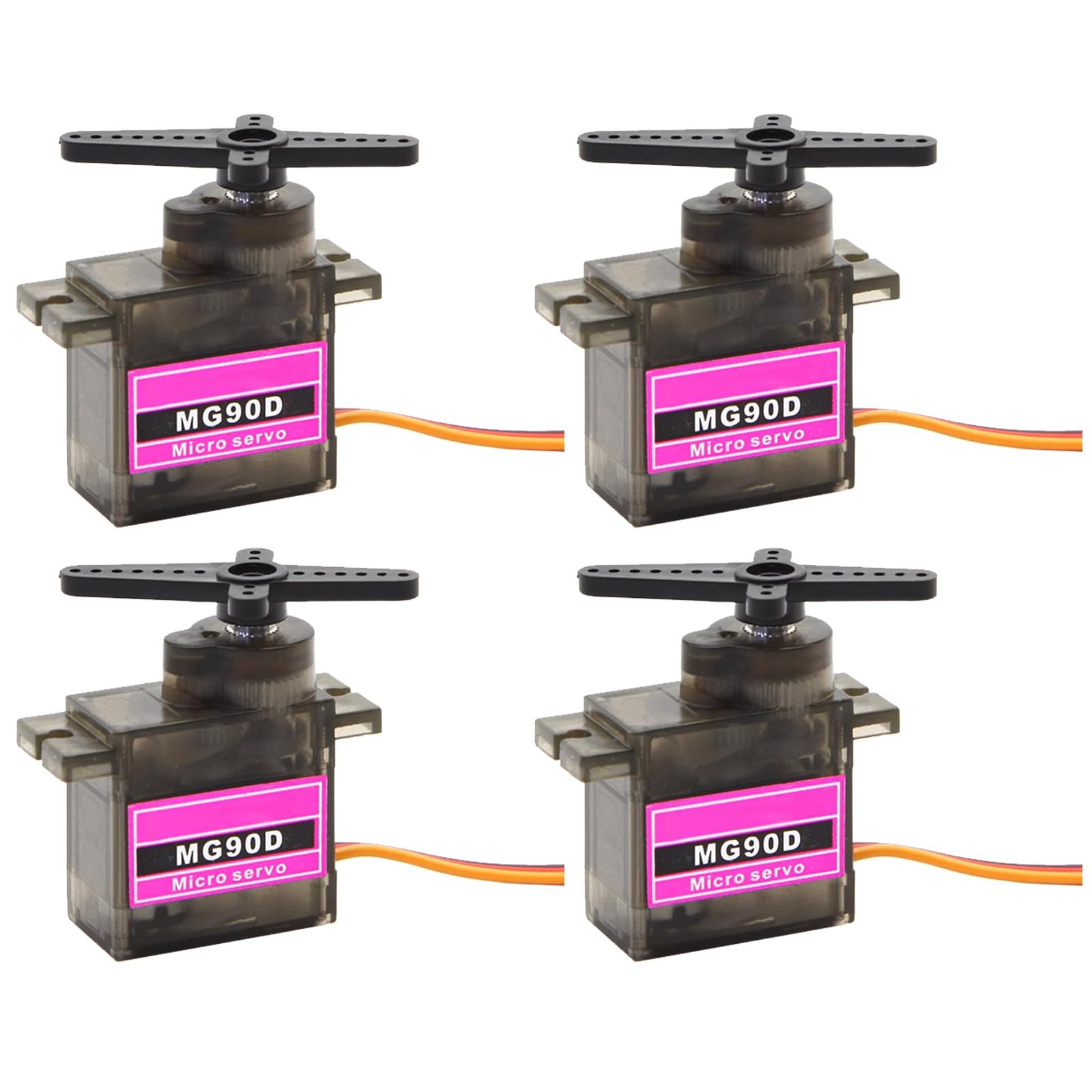 4Pcs Full Metal Gear MG90D 9g Digital Micro RC Servo Replace SG90 for Arduino Helicopter Airplane RC Smart Car Robotic Arm DIY Project PWM500-2500 270 Degree