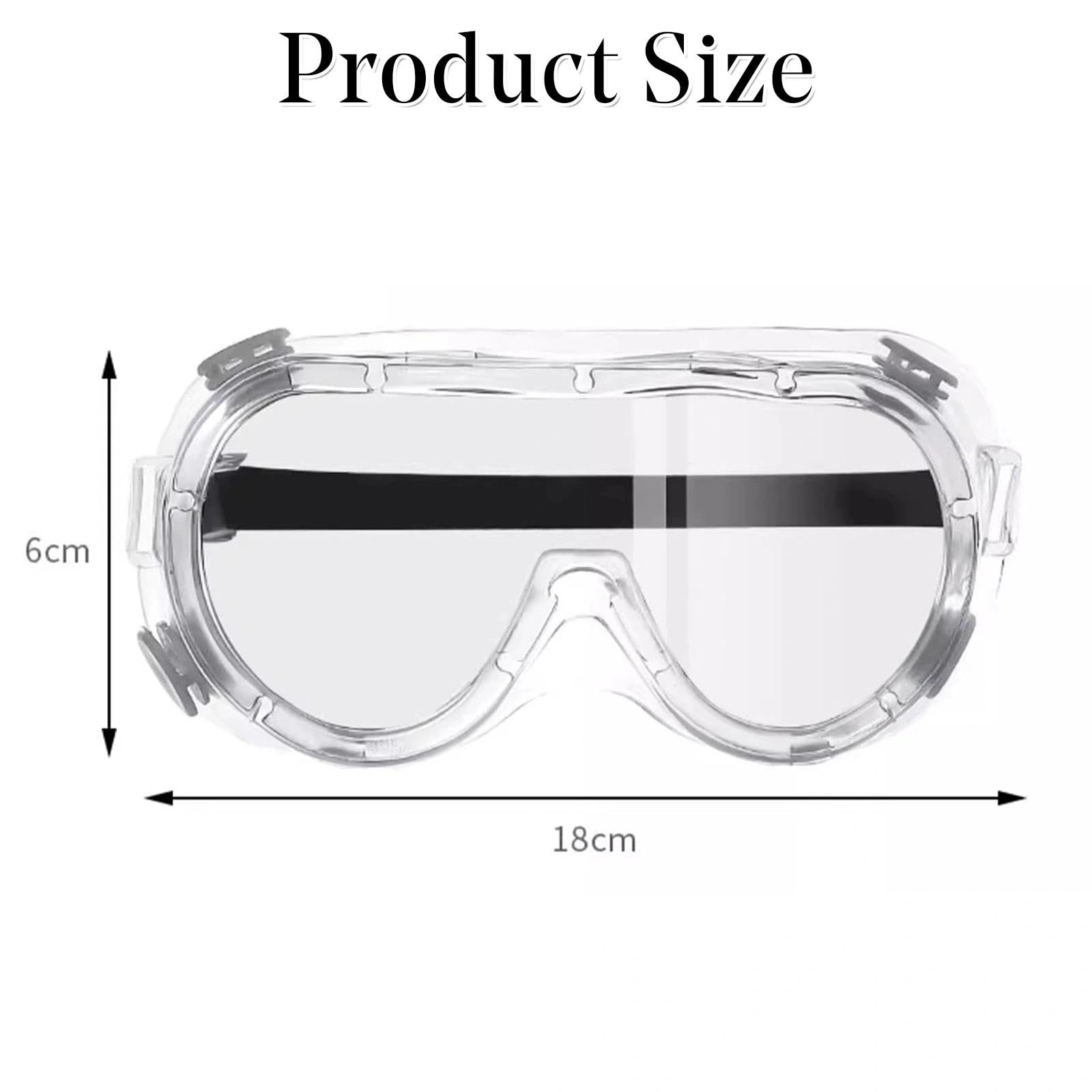 TRHDFW Safety Goggles Clear Wraparound Safety Glasses Eye Impacted Sealed Protective Work Goggles Over Spectacles for DIY Lab Grinding etc GENERAL PURPOSE GOGGLES CLEAR - Image 2