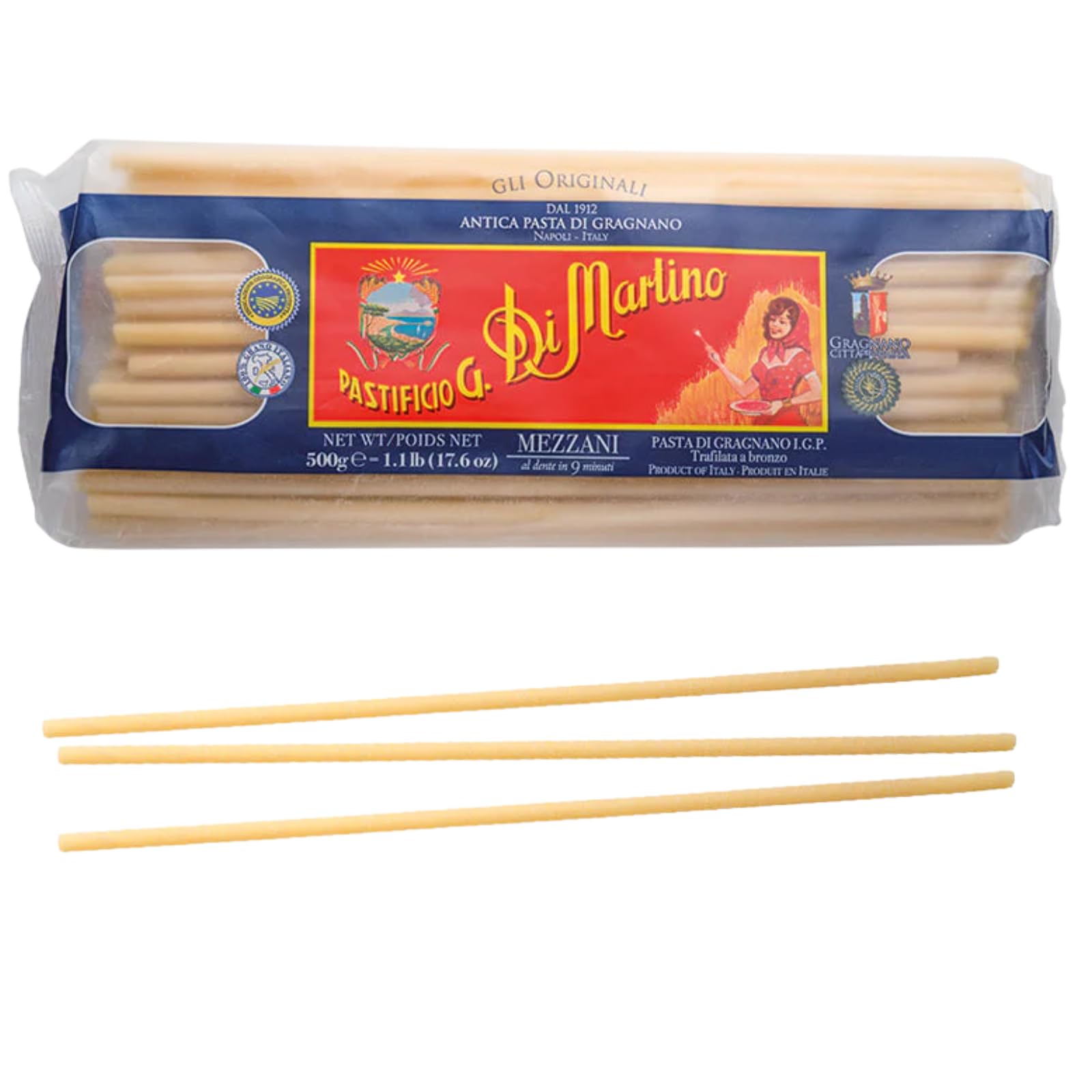 Pasta Di Martino Gli Originali Mezzani 500 g PGI Bronze Drawn