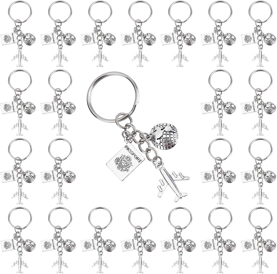 Travel Themed Keychain Set