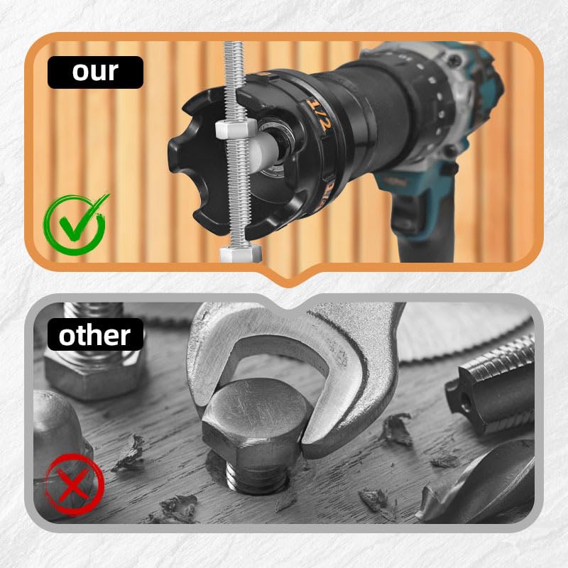 Amazon | Qivine アルミニウム合金ナットジッパードリルアタッチメント