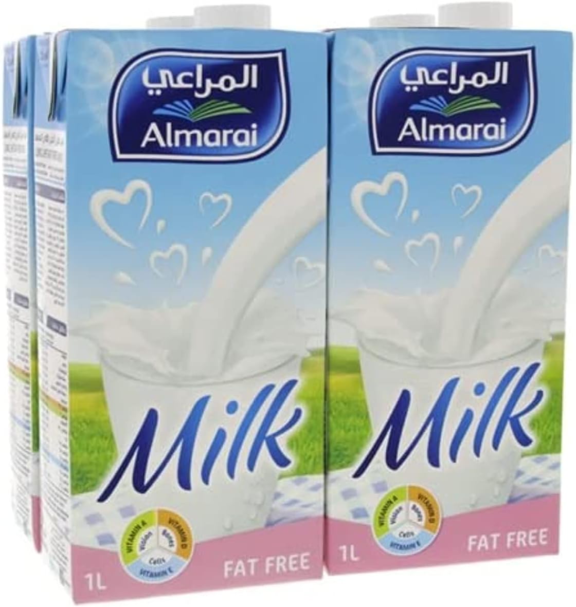 Almarai Fat Free Uht Milk, 4 Pack X 1 Litre