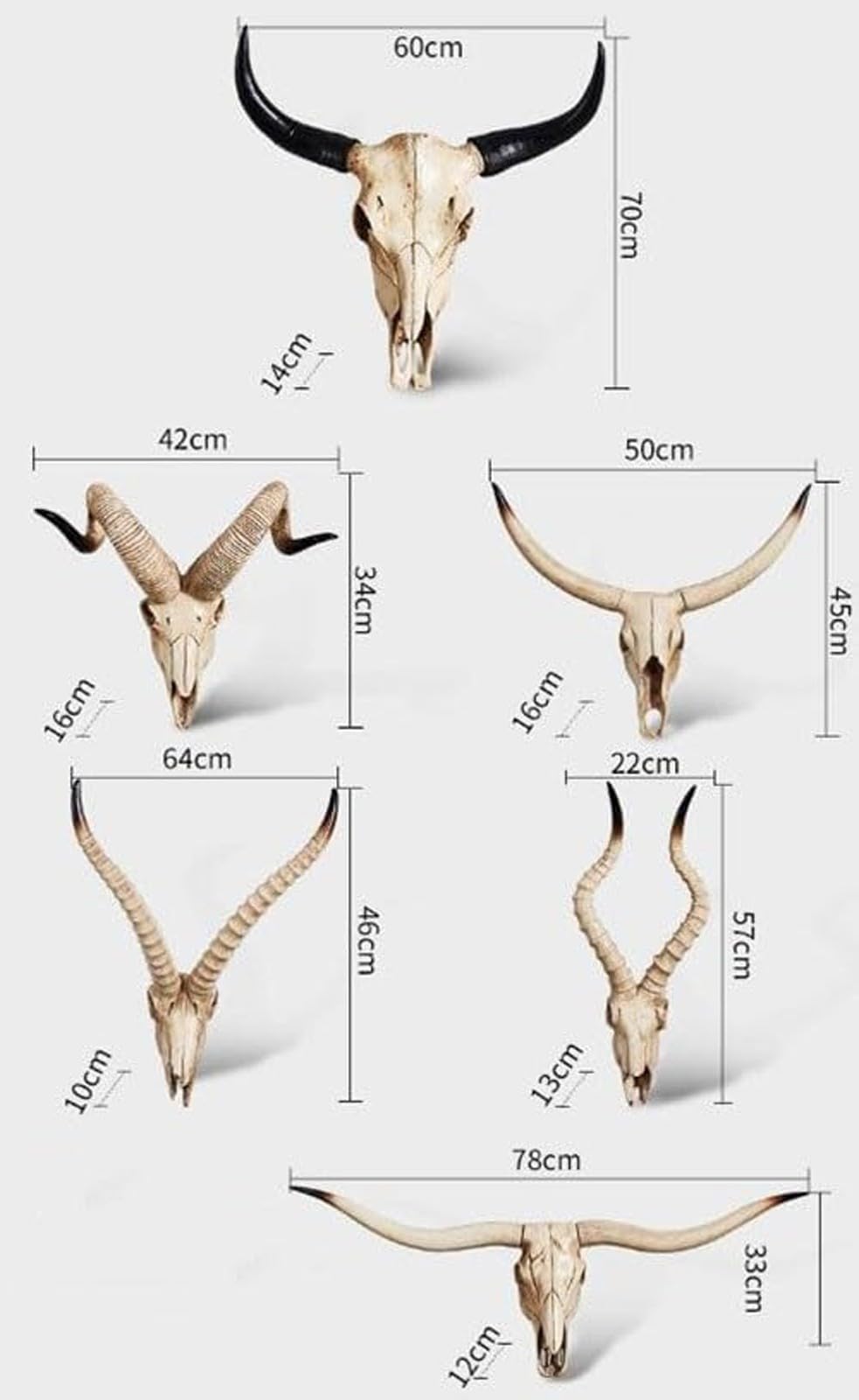 KIWZXKA Crâne De Vache À Longue Corne À Suspendre Longhorn Steer, Crâne De Vache À Longue