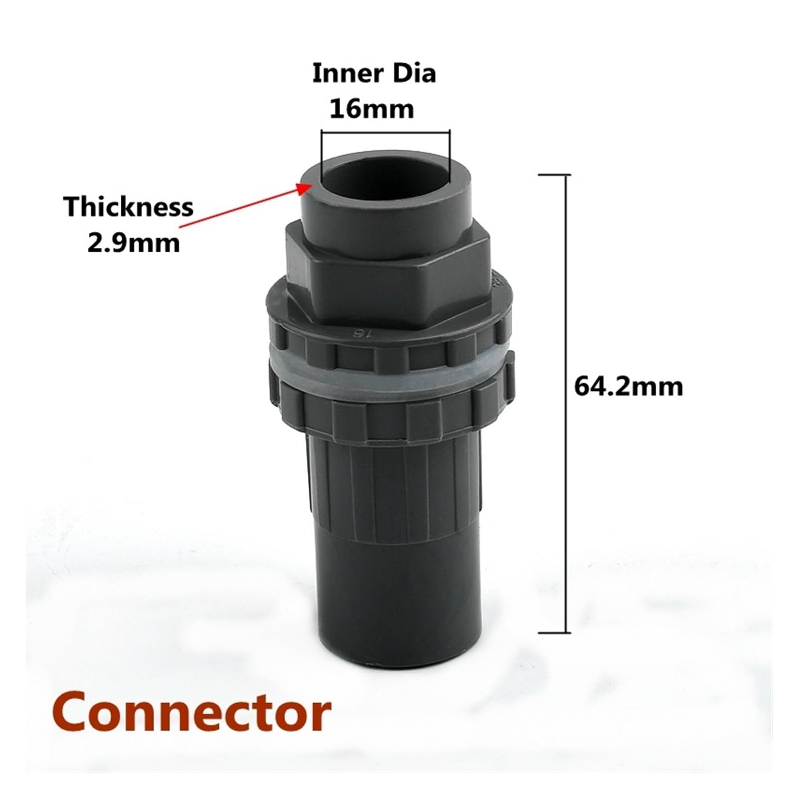 2-15 piezas de accesorios de tubería de PVC gris de 16 mm, conectores en T de codo recto, accesorios for peceras, piezas de agua, accesorios de tubería de agua de PVC(Connector,15PCS)