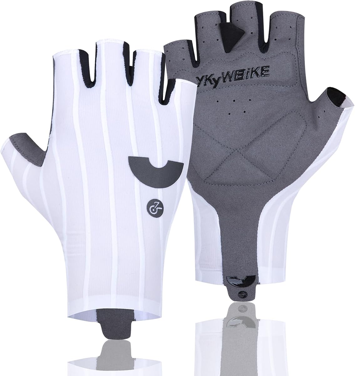 Guantes de ciclismo: guantes de bicicleta transpirables, guantes deportivos acolchados con medio dedo, guantes de ciclismo antideslizantes, guantes de bicicleta MTB con absorción de impactos para hombres y mujeres