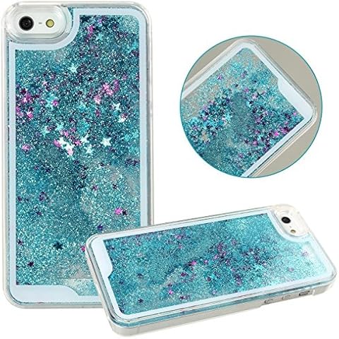 Rinastore iPhone 6s Plus case,iphone 6 Plus case,Creative Design Flowing Quicksand Moving Stars Bling 3D Glitter Floating Dynamic Flowing Case Liquid Cover for Iphone 6/6S 5.5inch (Blue star) Cover