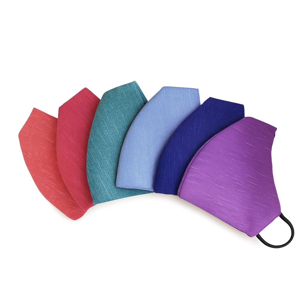 Xtore Breathable Cotton Mask | Reusable | Washable | 2 layer - (Pack of 6 - Peach, Red, Green, Light Blue, Dark Blue, Violet)