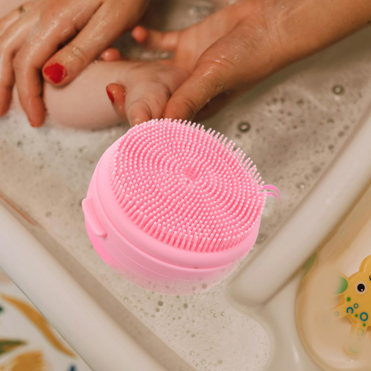 Baluue Spazzola Silicone Da Bagno 2 Pezzi Per Shampoo E Corpo Con Copertura Protettiva E Gancio Appendino Design Integrato Per Viaggi E Uso Quotidiano