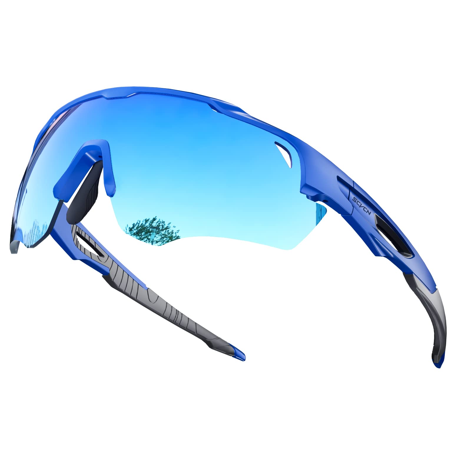 SCVCN Polarizadas Gafas Deportivas Ciclismo Alto Contraste HD 3 Lentes Intercambiables Hombre Mujer Bicicleta Pesca Al aire libre
