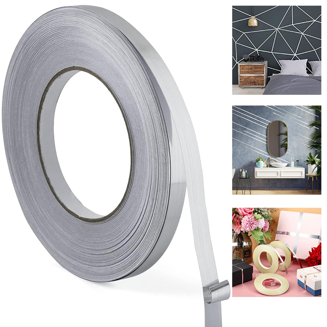 PATIKIL Nastro In Poliestere Metallizzato 12mm x 50 Metri, Nastro