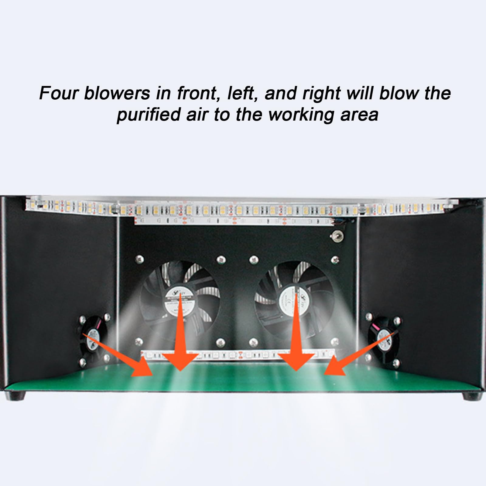 NYANS Banc de Nettoyage à Flux d'air avec Hotte à Flux Laminaire Vertical, avec 4 Ventilateurs et Filet de Filtre HEPA, Mini Établi de Salle sans Poussière, Prend en Charge 3 Modes D'éclairage