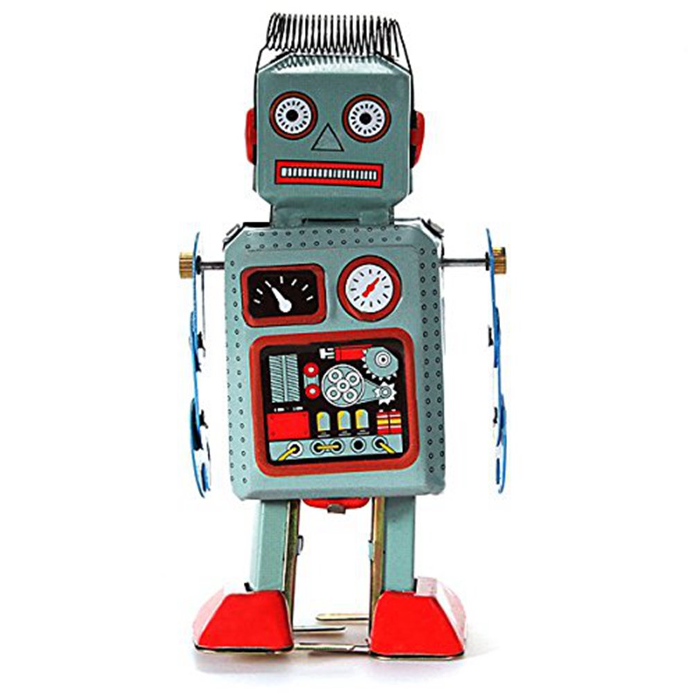 Amazon.co.jp: ブリキ製 ネジ巻き式 ロボット おもちゃ 玩具