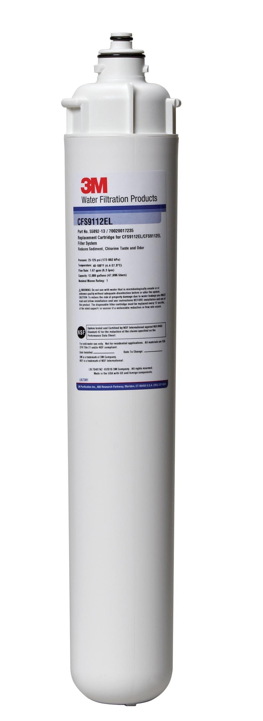 Filtration de l'eau cartouche CFS9112el 3M pour purificateur et système de boisson
