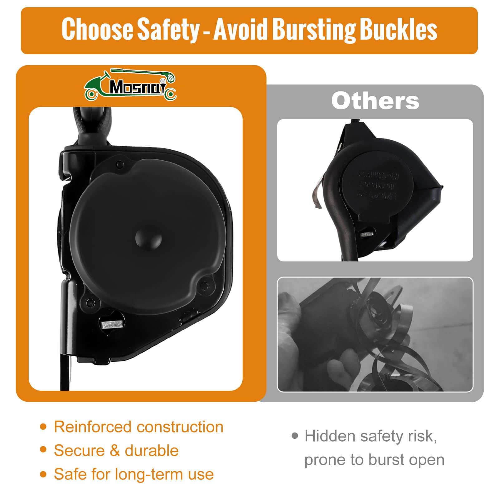 MOSNAI 61 Inch DOT Golf Car Seat Belt Kit for EZGO TXT Club Car DS Yamaha, Not Fit EZGO RXV, Club Car Precedent/Onward/Tempo and Yamaha G2, G9, G29 Drive, Drive 2