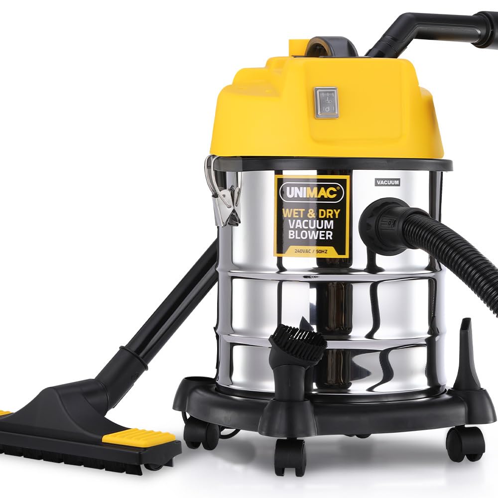 UNIMAC 20L 1400W Wet and Dry Vacuum Cleaner With Blower For Car Workshop Carpet