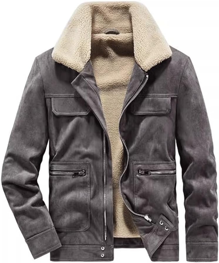 Loose Thickened Men's Winter Plush Lamb Cashmere Cotton Jacket