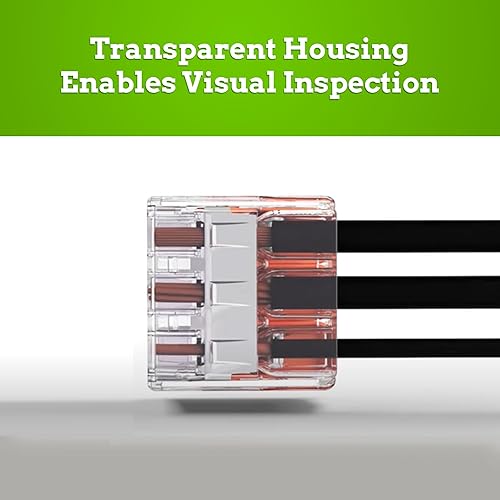 Miniatura 7 de WAGO Serie 221 - Paquete surtido de conectores de alambre de empalme compactos de 25 piezas  Incluye (10 x 221-412), (10 x 221-413), (5 x 221-415)