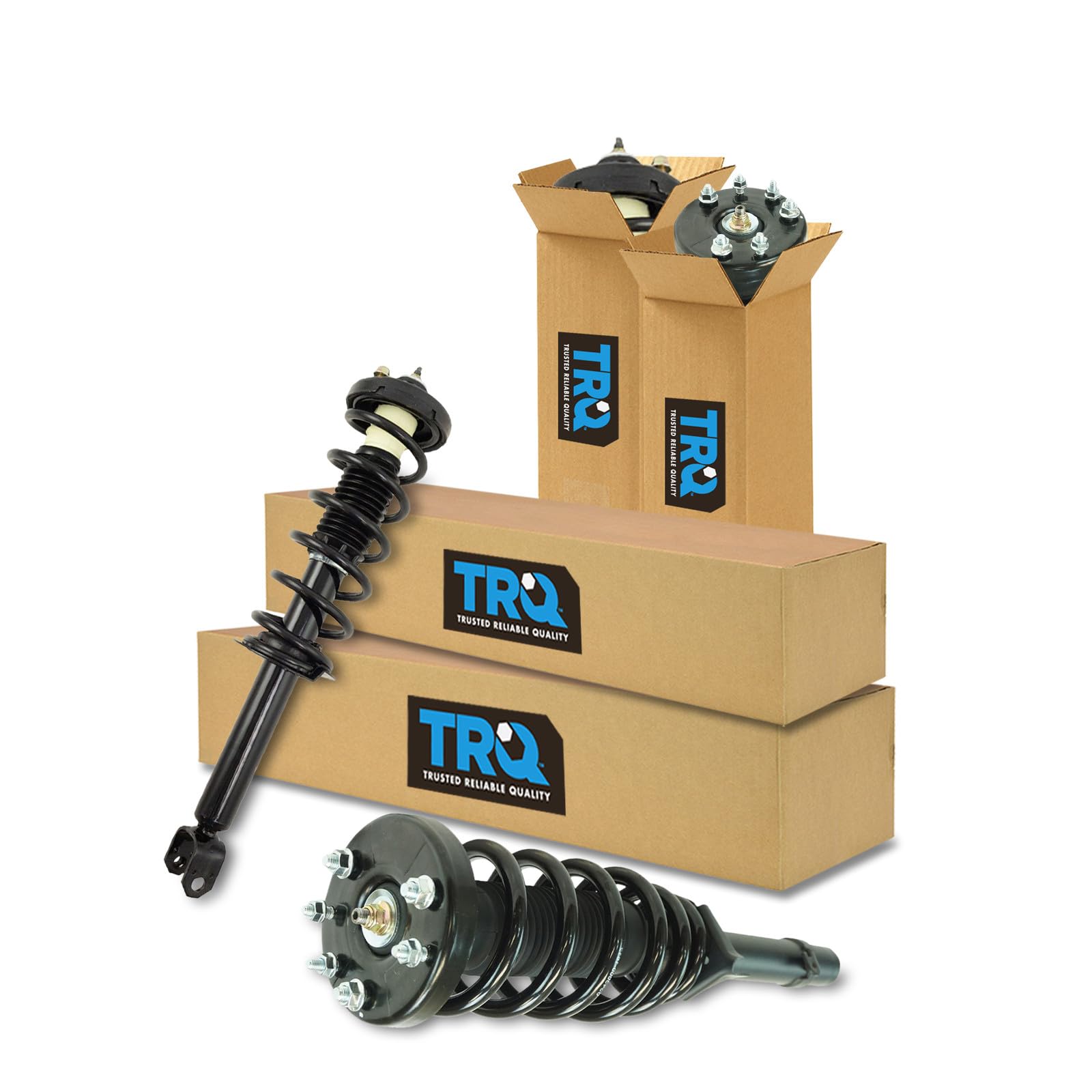 TRQ Front and Rear Complete Strut Assembly and Shock Absorber Kit Complete Strut Coil Spring Assembly Shock Spring Compatible with 2009-2014 Acura TSX