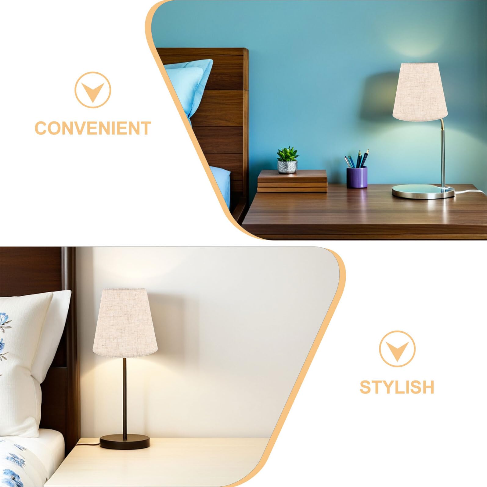TOPBATHY Set da 6 Paralumi in Lino Naturale Clip Mini Paralumi a Barile per Lampadari E14 E27 di Ricambio per Lampade da Parete e da Tavolo Piccoli per Ambienti Interni Decorativi