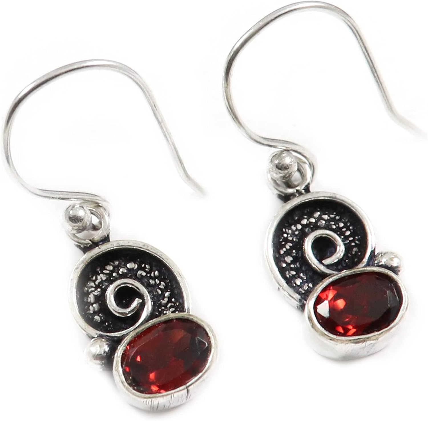 Goyal Exports 925 Sterling Black Onyx Peridot Faceted Carnelian Grey Moonstone Gemstone Silver Drop Dangle Earring Jewelry SEG159
