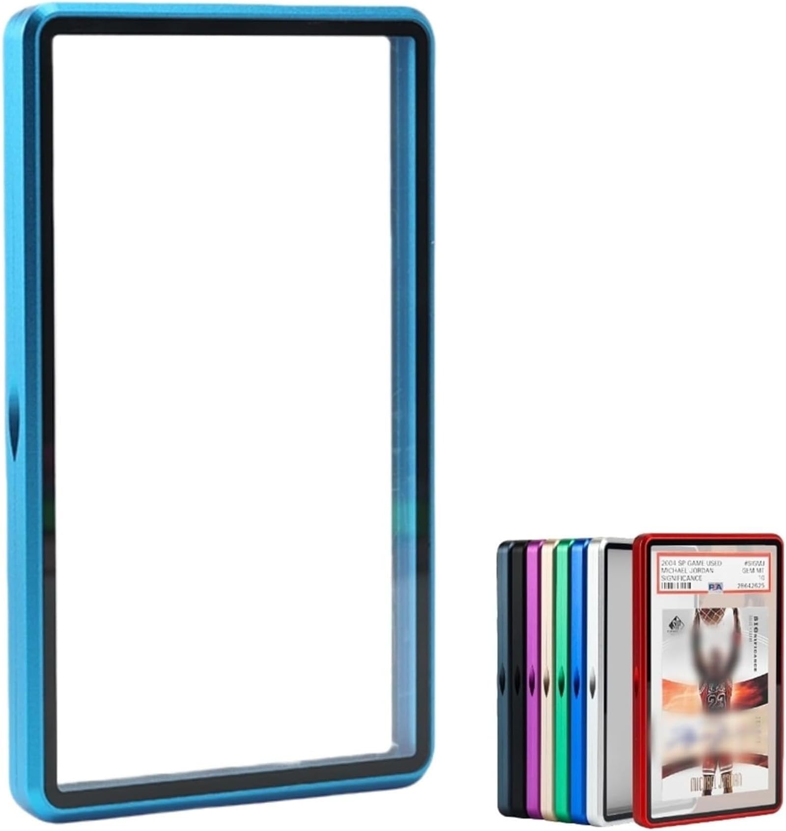 Premium Graded Trading Card Protector - 35PT- BGS Slab Bumper Guard, UV & Scratch Resistant & Magnetic Closure | Aluminum Frame Card Storage Holders Bumper Case for Sports & MTG Cards (Light Blue)