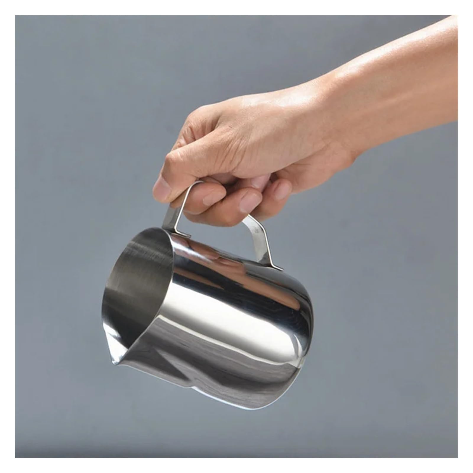 Jarras de leche 100/350/600ml, jarra espuma artesanal acero inoxidable, artística for café, tazón taza(350ml)
