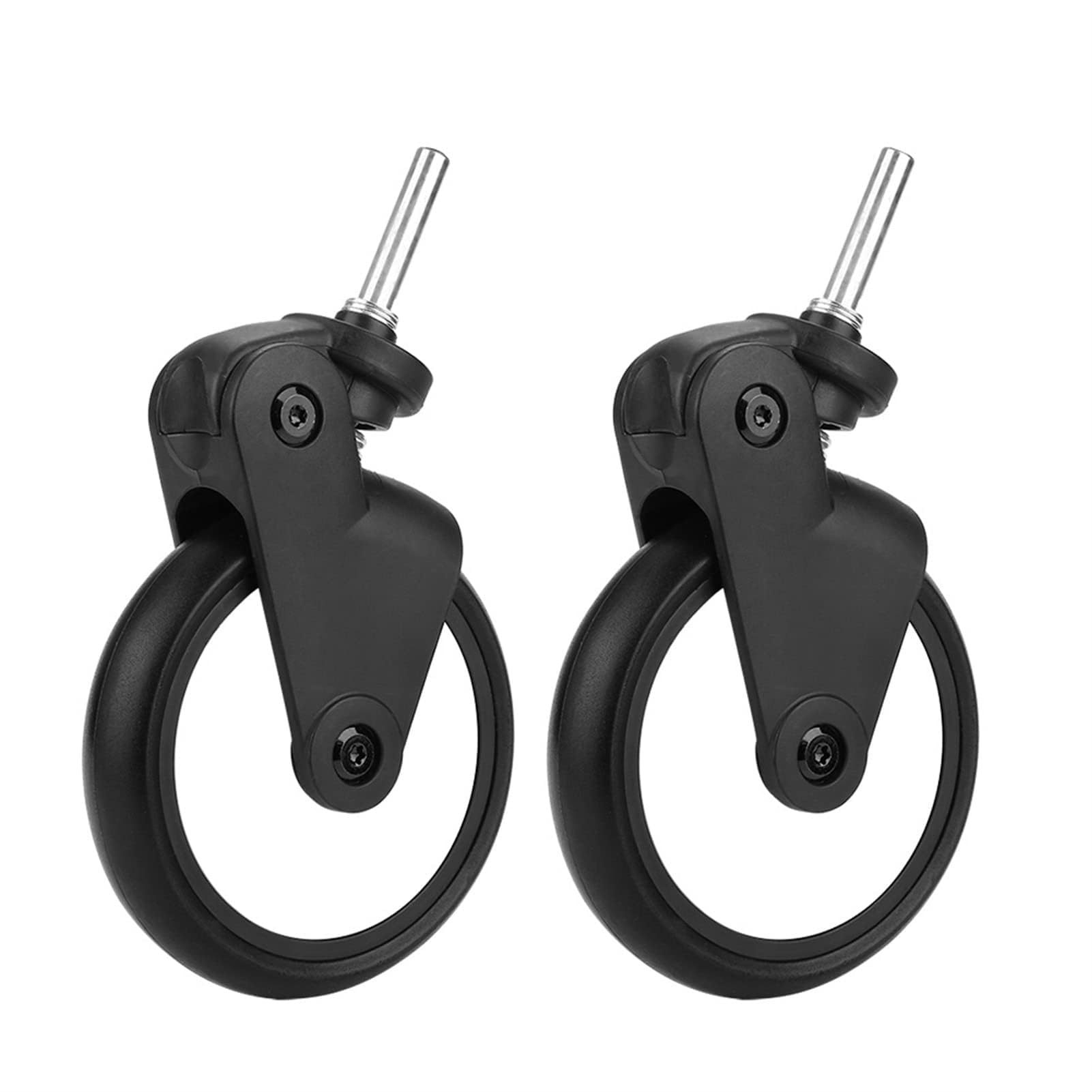 Roues En Caoutchouc Pour Poussette, 1 Paire De Roues De Poussette Pour Enfants En Caoutchouc Naturel Solide, Accessoires De Remplacement Avec Outils (1 Paire Avant)