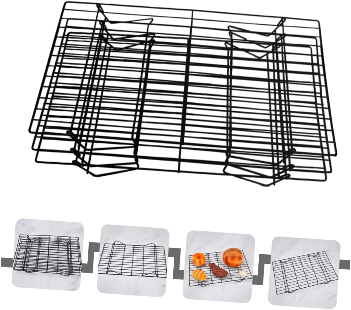 Barbecue Grill Layers Portable Camping Grate Sturdy Food-Grade BBQ Rack for Outdoor Cooking for Picnics and Fishing Trips