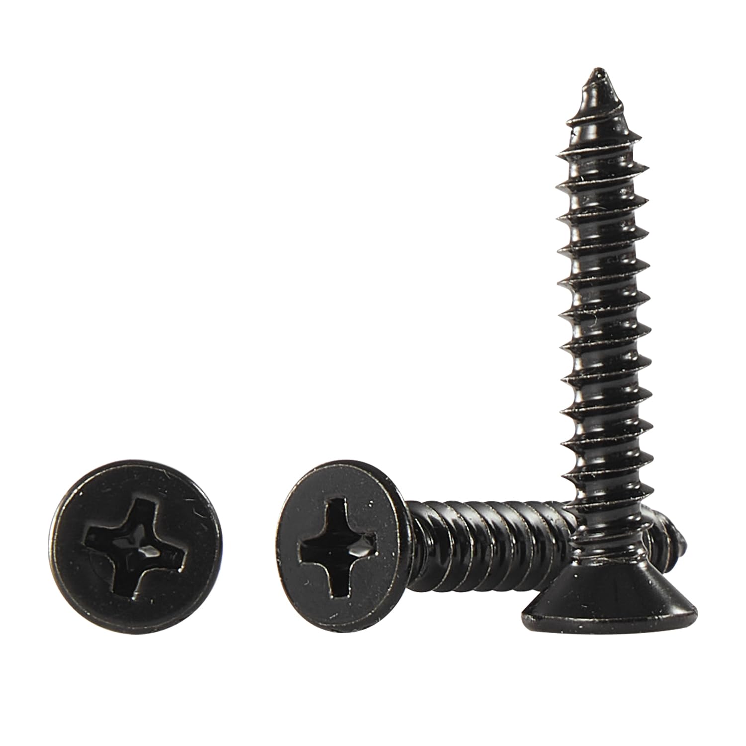 #10 * 1" Wood Screws, Flat Head Phillips Black Stainless Steel, 100Pcs Corrosion Resistant for Wood, Drywall Applications, and Outdoor Use