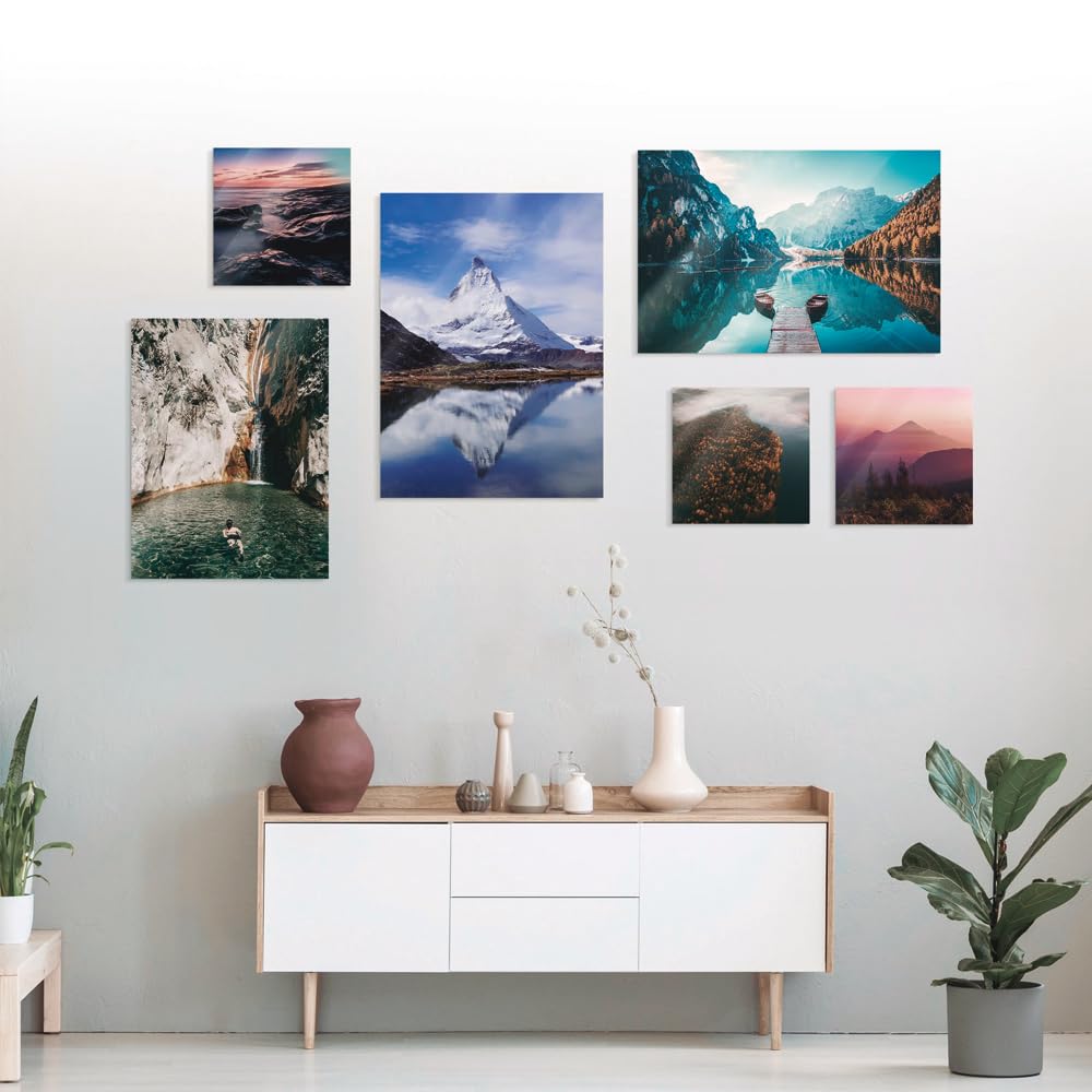 P Pevita [Pack 8 Cuadro personalizado con foto en Metacrilato. Cuadros de 14,8x21cm personalizado impreso en alta definición. Crea regalos personalizados y originales para decorar y regalar.