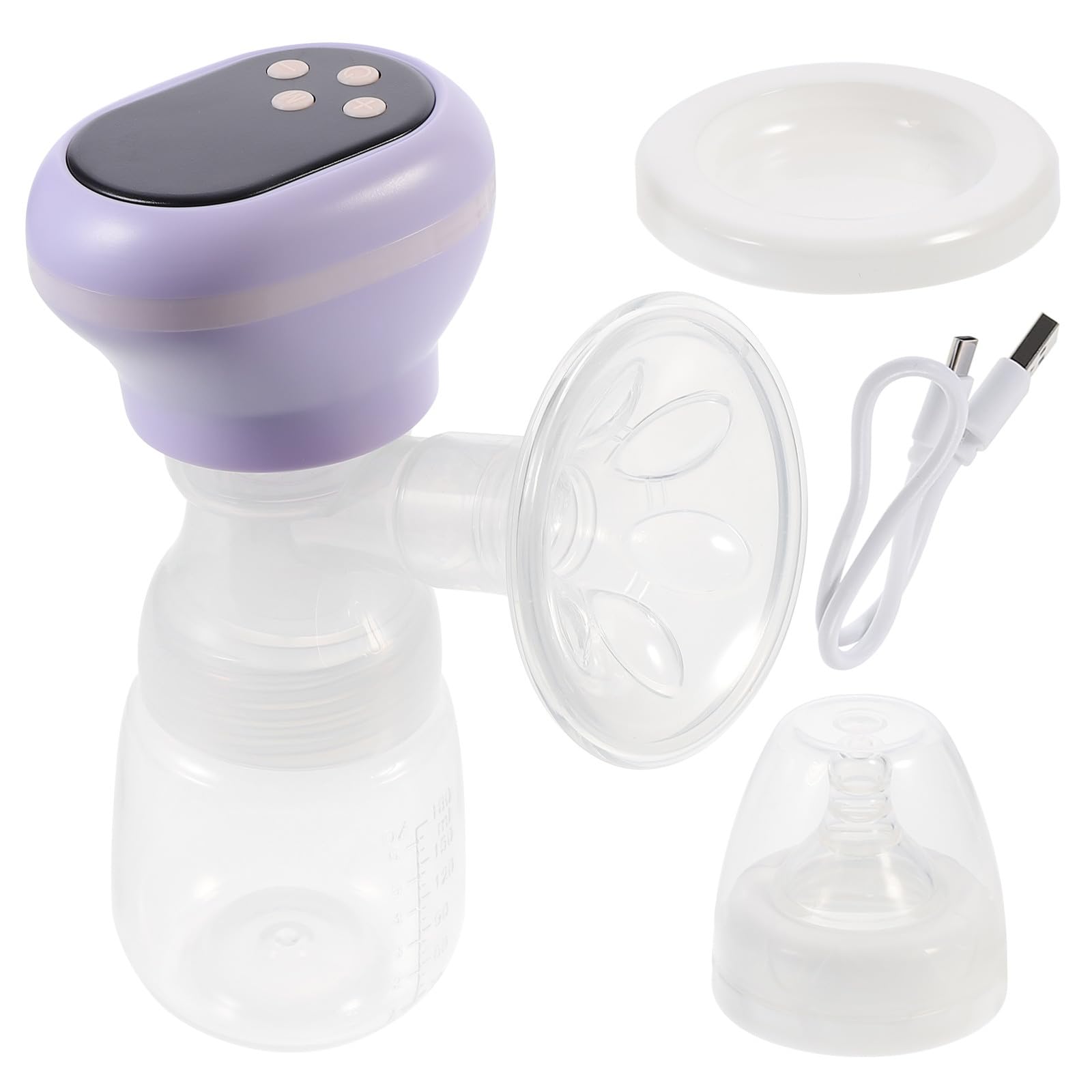 Abaodam Extractor de Leche Eléctrico Unilateral Silencioso, Bomba de Ordeño Eléctrica Ajustable 9 Niveles, Silicona Segura, Color Púrpura, Accesorio para Lactancia Materna en Casa