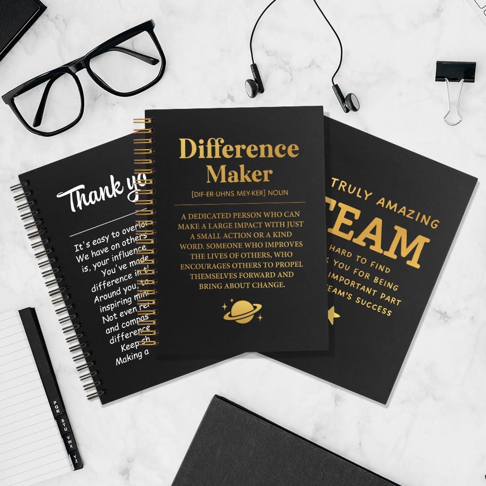 Juoqg Team Hardcover Spiral Blank 160 Page Notebook, Teamwork Gifts, Employee Appreciation Gifts, Team Appreciation Gifts, Appreciation Gifts for Colleagues Coworker Staff Team Member, Team Gifts