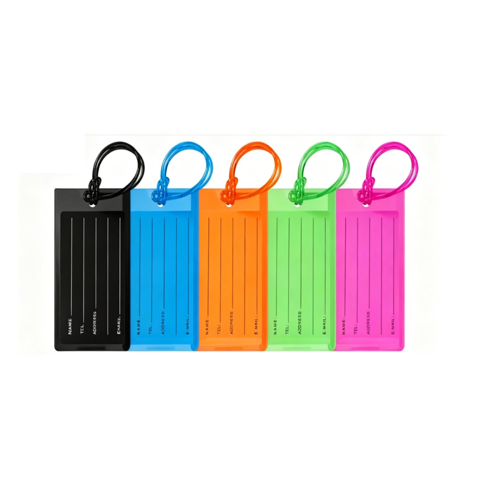 5PCS Luggage Silicone Luggage Tags, Travel Identifiers for Suitcases and Trolley, Bag Labels for Kids School, Colorful Identification Set for Easy Recognition and Secure Fastening-image-44