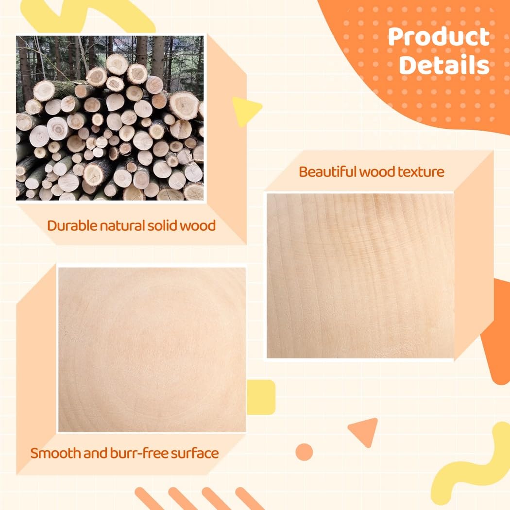 4 Stück Holzkugeln, 7,62 cm große unfertige Holzbälle aus Naturholz, glatte runde Holzsphären für Bastelarbeiten, DIY-Projekte, Dekorationen und kreative Gestaltung
