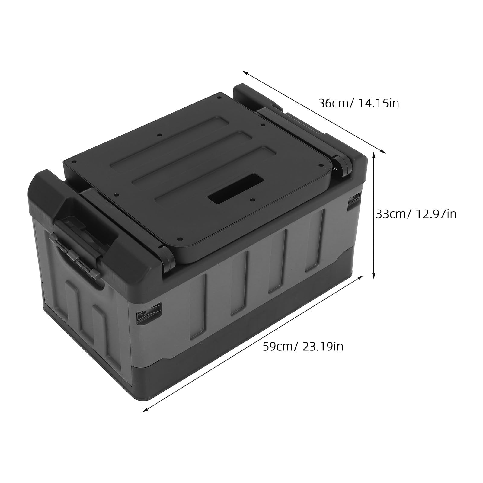 Organizer per bagagliaio auto - Organizer pieghevole per bagagliaio con coperchio - Scatola portaoggetti per picnic, campeggio - Organizzazione per accessori auto, attrezzi, articoli vari