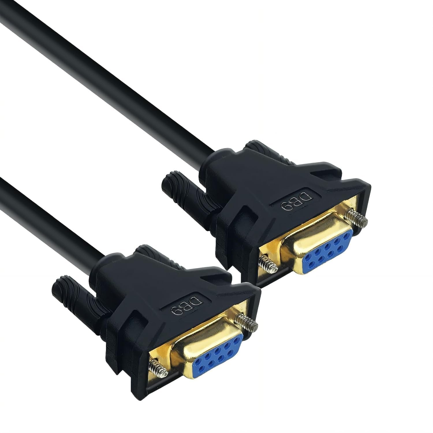 DB9 Serial Extension Cable, 9-Pin RS232 COM Port for PC to Printer, Scanner, Modem, Plug and Play (Cross Over F to F, 1Meter)