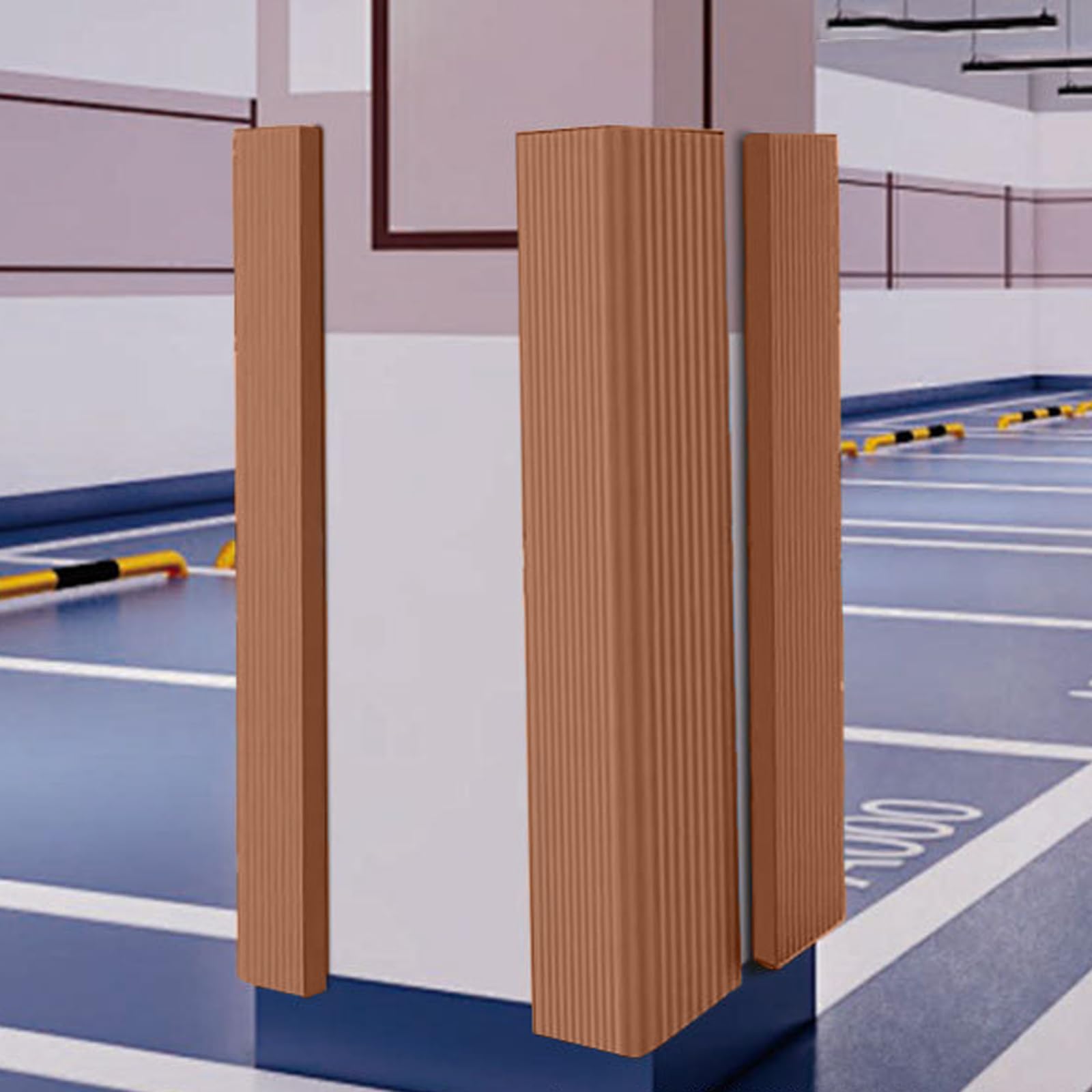 Protección de Pared para Garaje, Protector de Esquina de Estacionamiento para Coche, Columna Parking Tiras Autoadhesivas, para Paredes de Garaje, Puertas y Parachoques Khaki 11.8x78.7in/30x200cm 6PCS